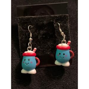 Mini hot chocolate hot cocoa dangle drop earrings